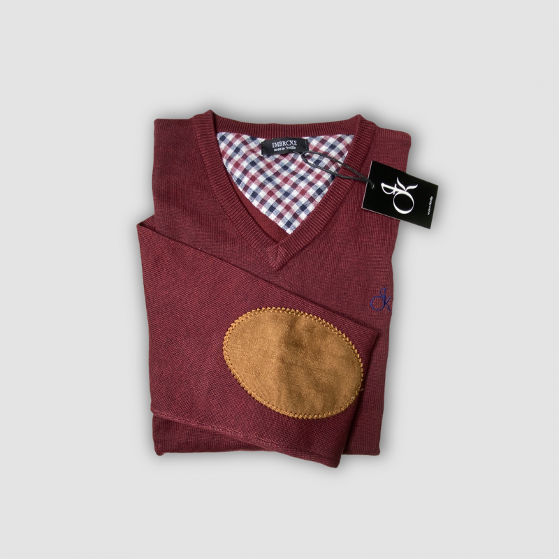 Embroke_Jersey_con_coderas_Cuello_de_pico_Color_Rojo_Carruaje