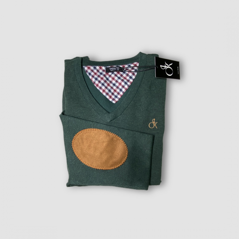 Embroke_Jersey_con_coderas_Cuello_de_pico_Color_Verde
